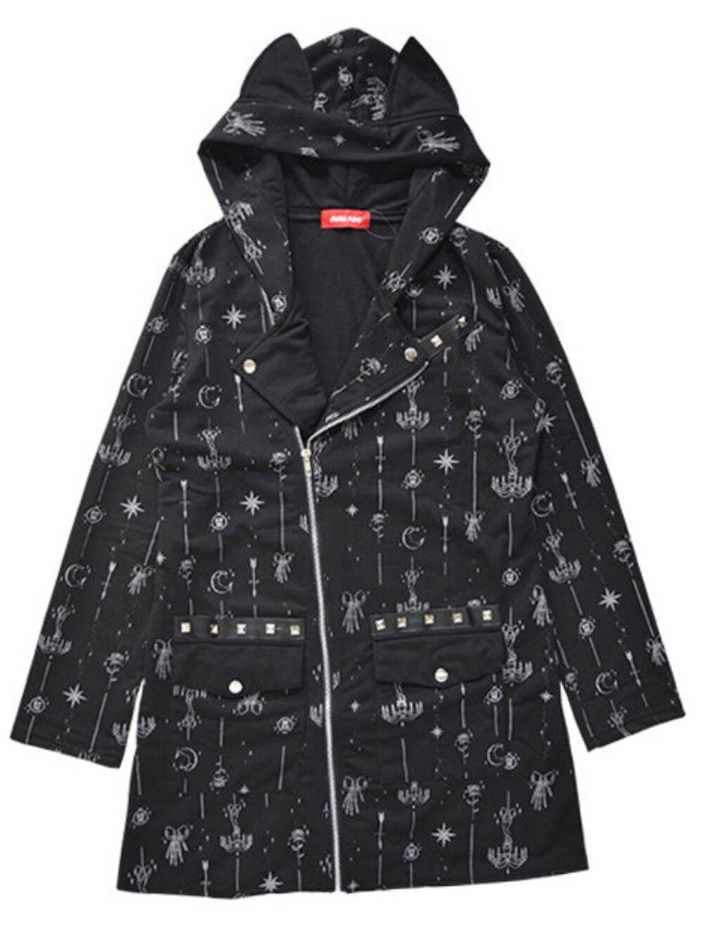 NEW ACDC RAG Dark Goth Punk Chandelier Long Zip Jacket